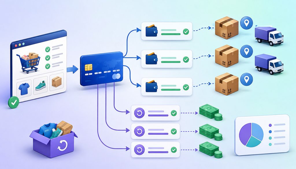 Split fulfillment with multiple payment captures and refunds